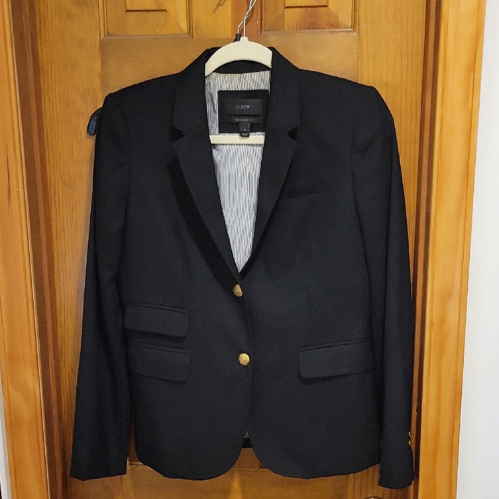 J.Crew Wool Black Schoolboy Blazer Sz 4